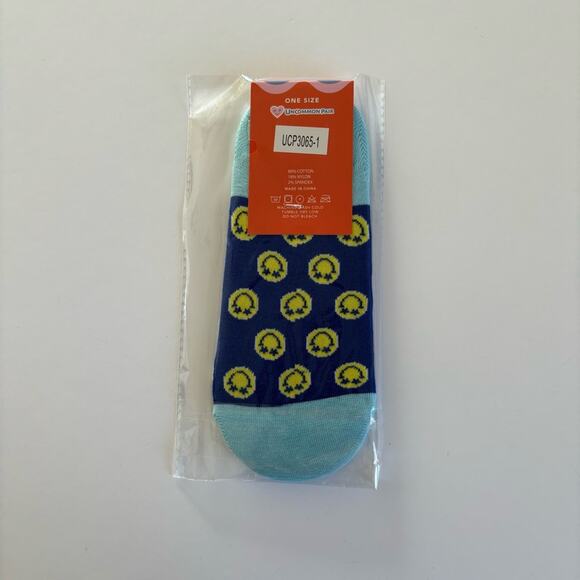 Uncommon Pair Cotton Blend No Show Socks 3 Pack Bundle Floral Happy Face Print - Picture 3 of 8